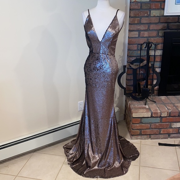 Gorgeous Sequined Gown in great condition. Love the sparkles - Picture 3 of 16